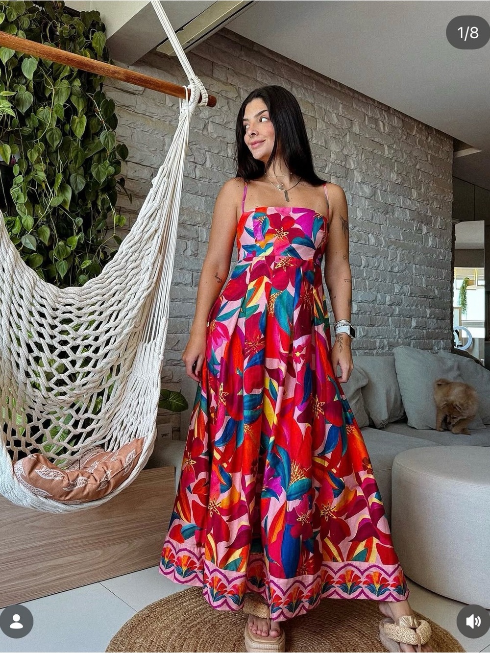 FARM Rio Tropical Floral Maxi Dress in Red, Pink, Blue